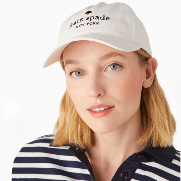 ♠️Kate Spade Signature Logo Baseball Cap Hat, White Cream Unisex OS NWT - Picture 3 of 3